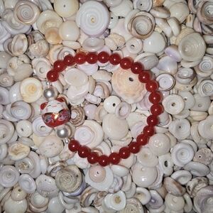 MANEKI-NEKO STRETCH BRACELET RED JADE